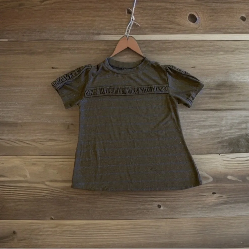 Unbranded Top T-Shirt Neck Short Sleeve Top  Green Check Measurements For Size‎